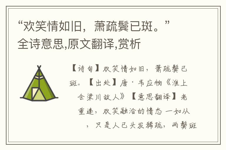 “欢笑情如旧，萧疏鬓已斑。”全诗意思,原文翻译,赏析